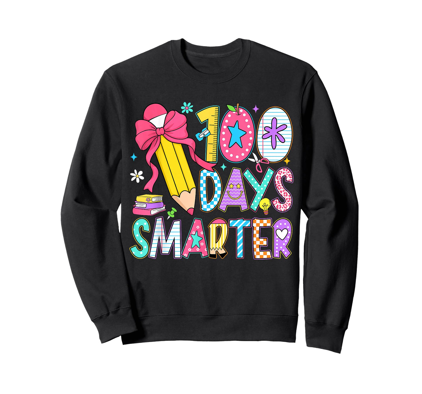 100 Days of Smarter Girls Coquette Bow 100th Day of School T-Shirt