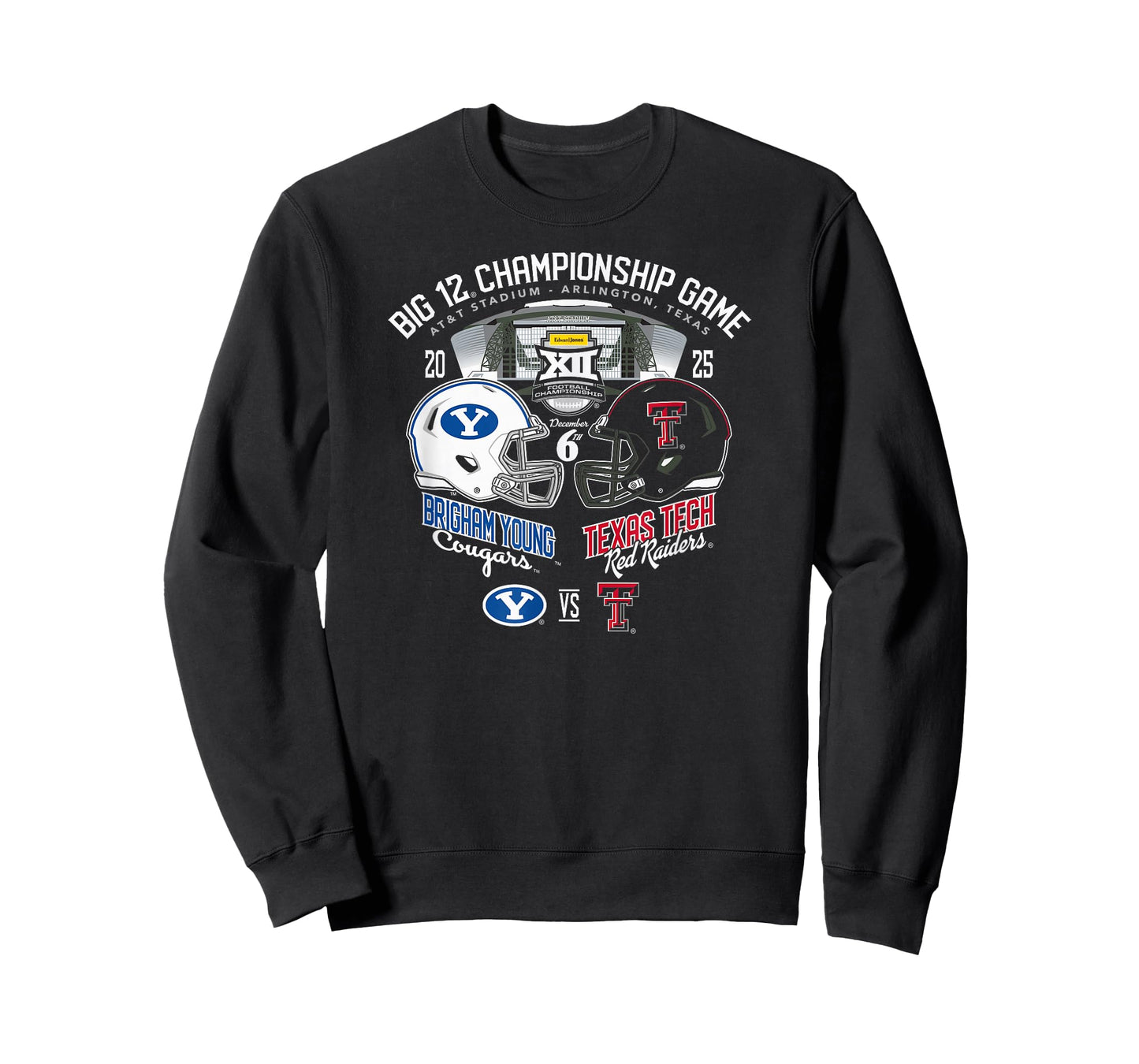 BYU vs Texas Tech Big 12 Championship 2025 Football Black T-Shirt