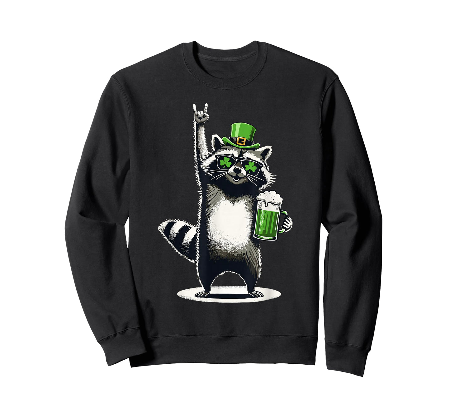 Raccoon St Patty's Shamrock Beer Funny St Patrick's Day T-Shirt