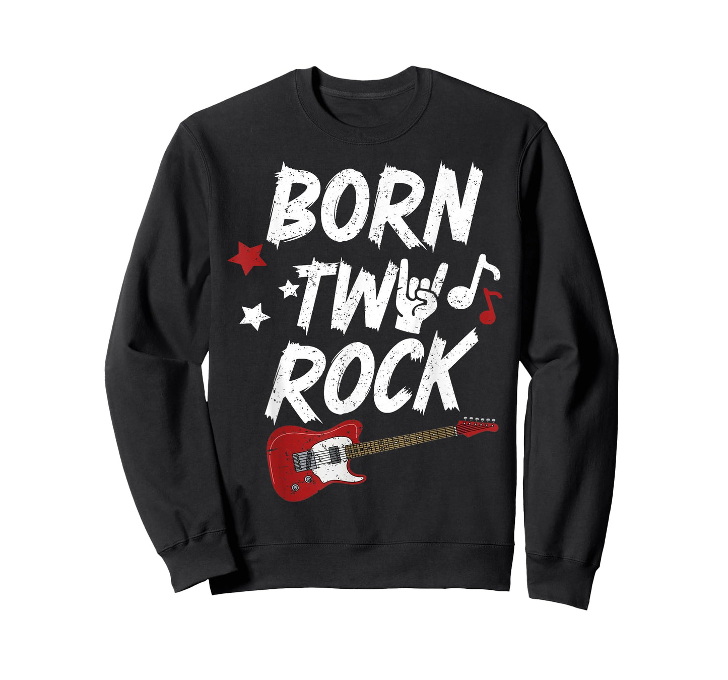 Kids 2nd Birthday Guitar Born Two 2 Year Old Rock Bday Boys T-Shirt