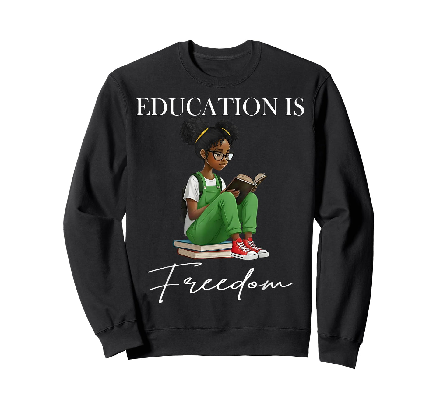 Black History Month Education is Freedom Books Black Teacher T-Shirt