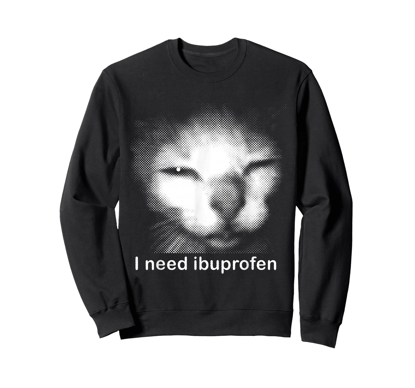 I Need Ibuprofen Funny Silly Kitten Meme Ironic Stupid Cat T-Shirt