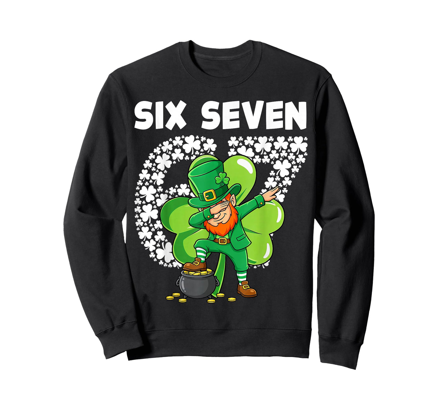 Six Seven 67 Meme St Patricks Day Dab Leprechaun Kids Boys T-Shirt