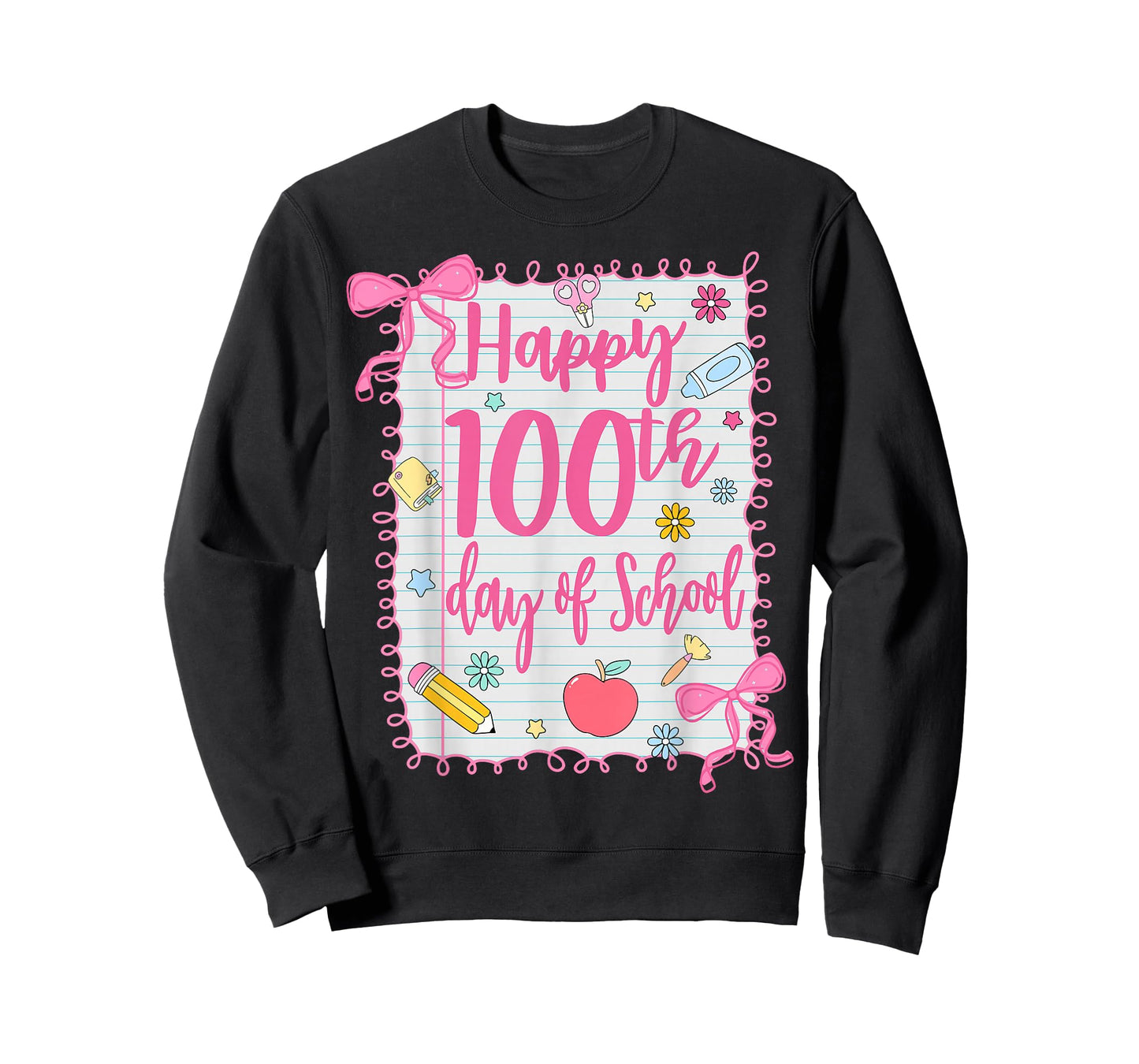 Happy 100th Day of School Coquette Girl Bow 100 Days Teacher T-Shirt