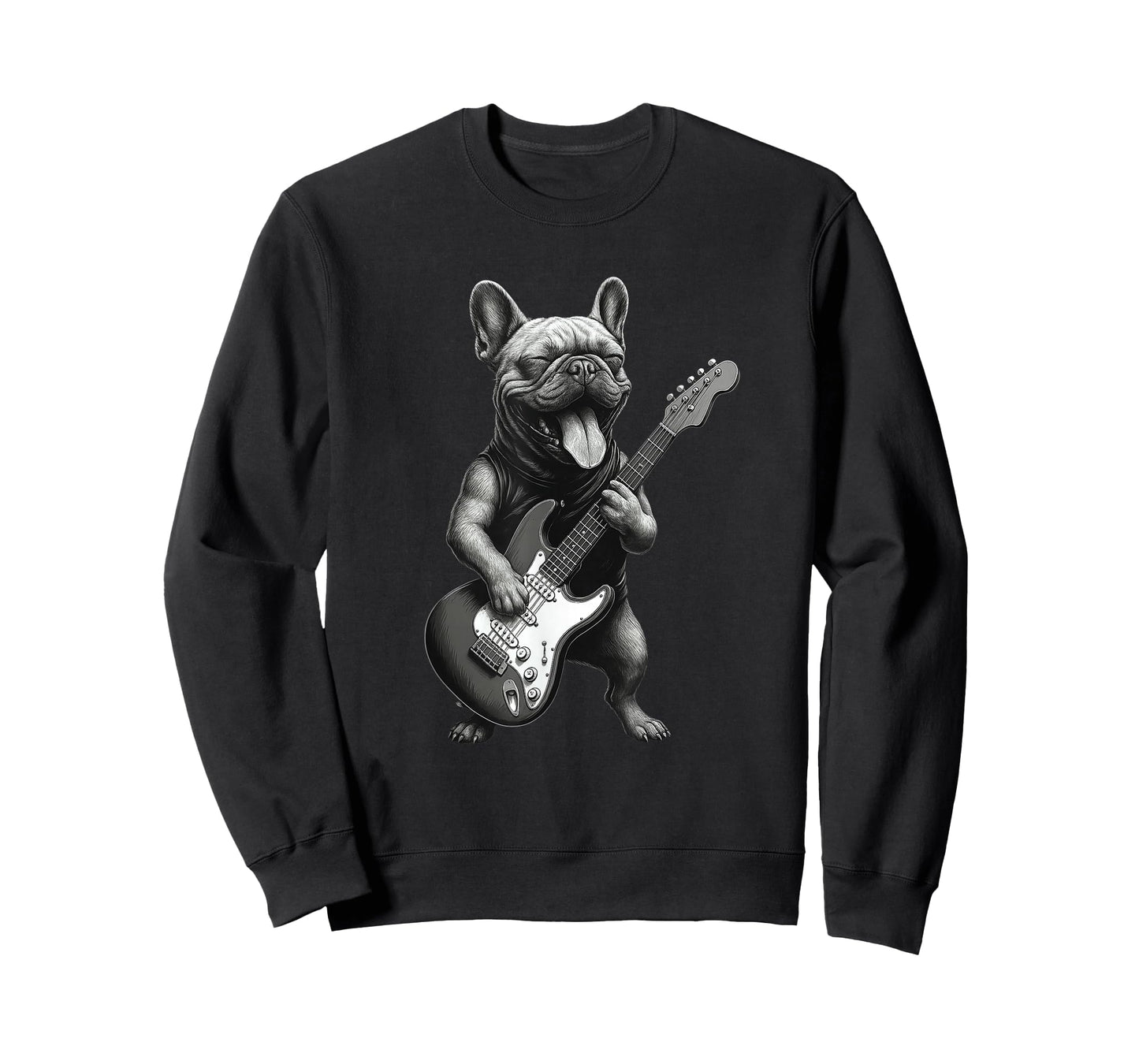 French Bulldog Playing Guitar Funny Dog Lover T-Shirt