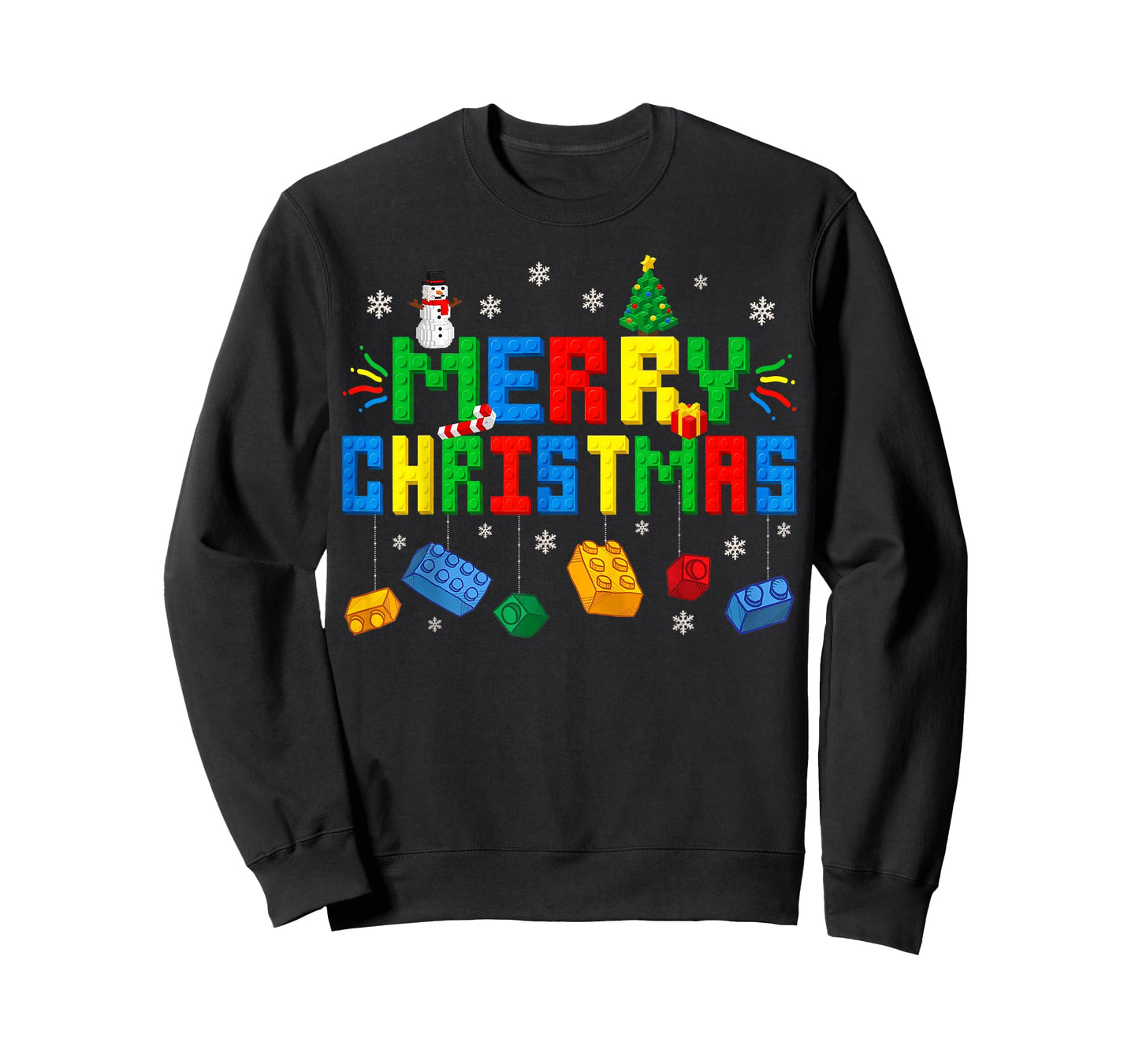 Merry Christmas Master Builder Blocks Building Bricks Xmas T-Shirt