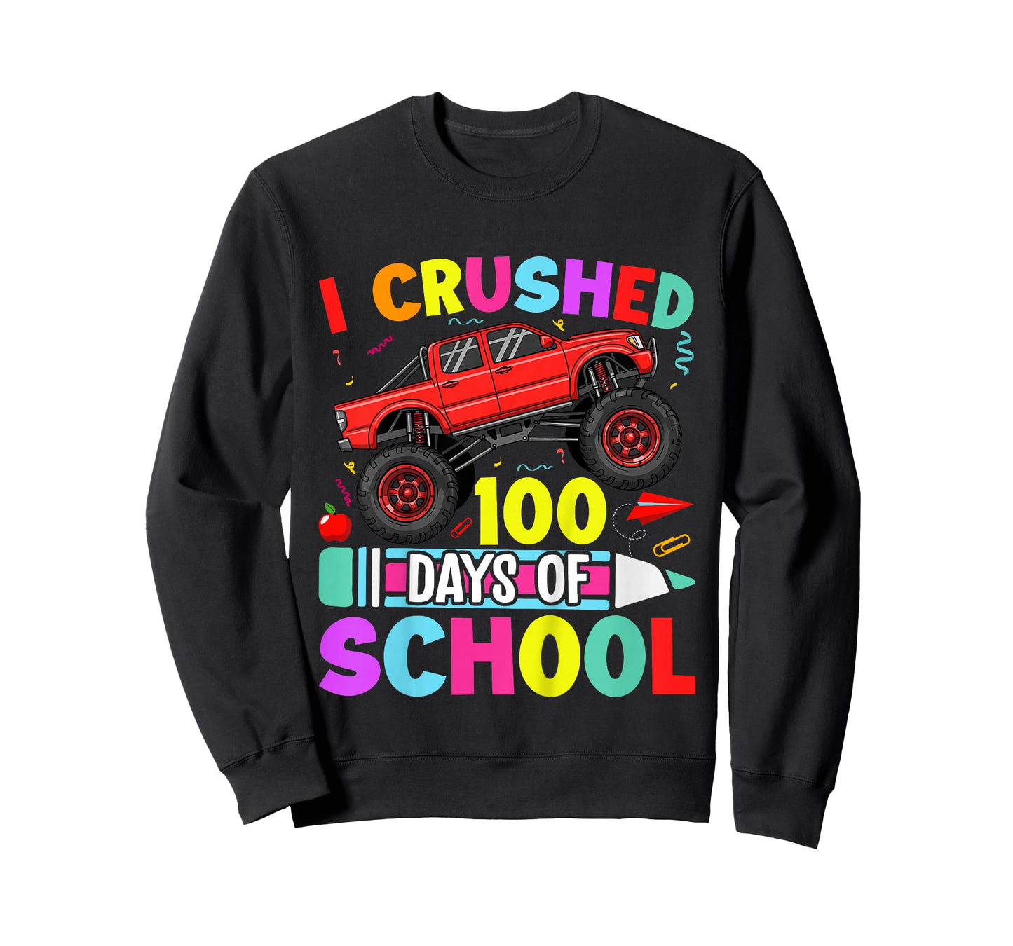 Kids 100 Days of School Monster Truck 100th Day of School Boys T-Shirt