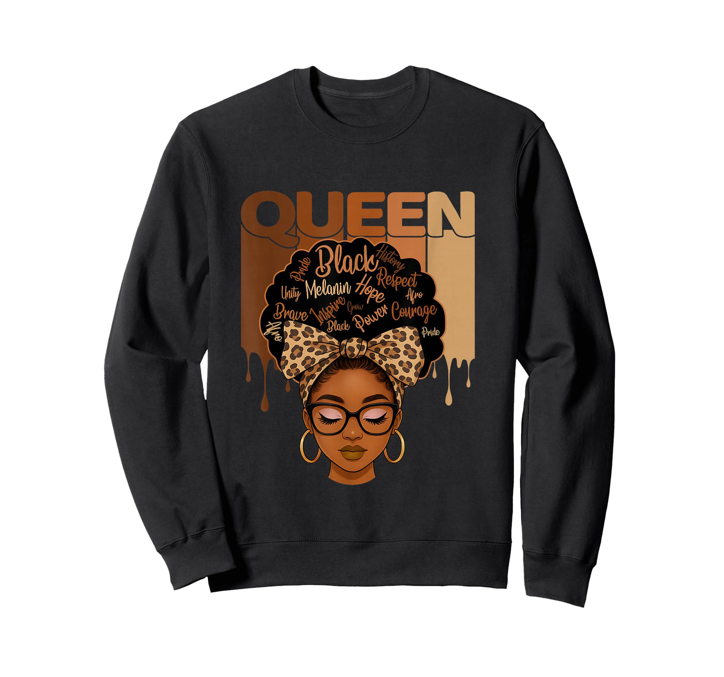 Retro Woman Melanin Queen African American Black History T-Shirt