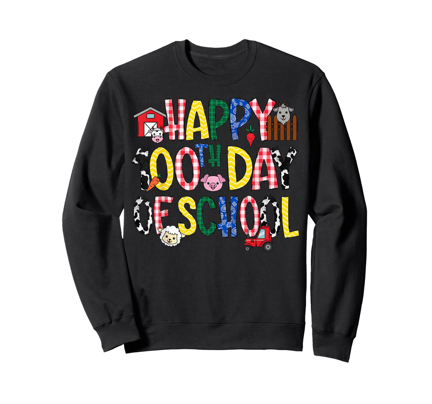 100 Days of School Farm Animal 100th Day of School Kids T-Shirt