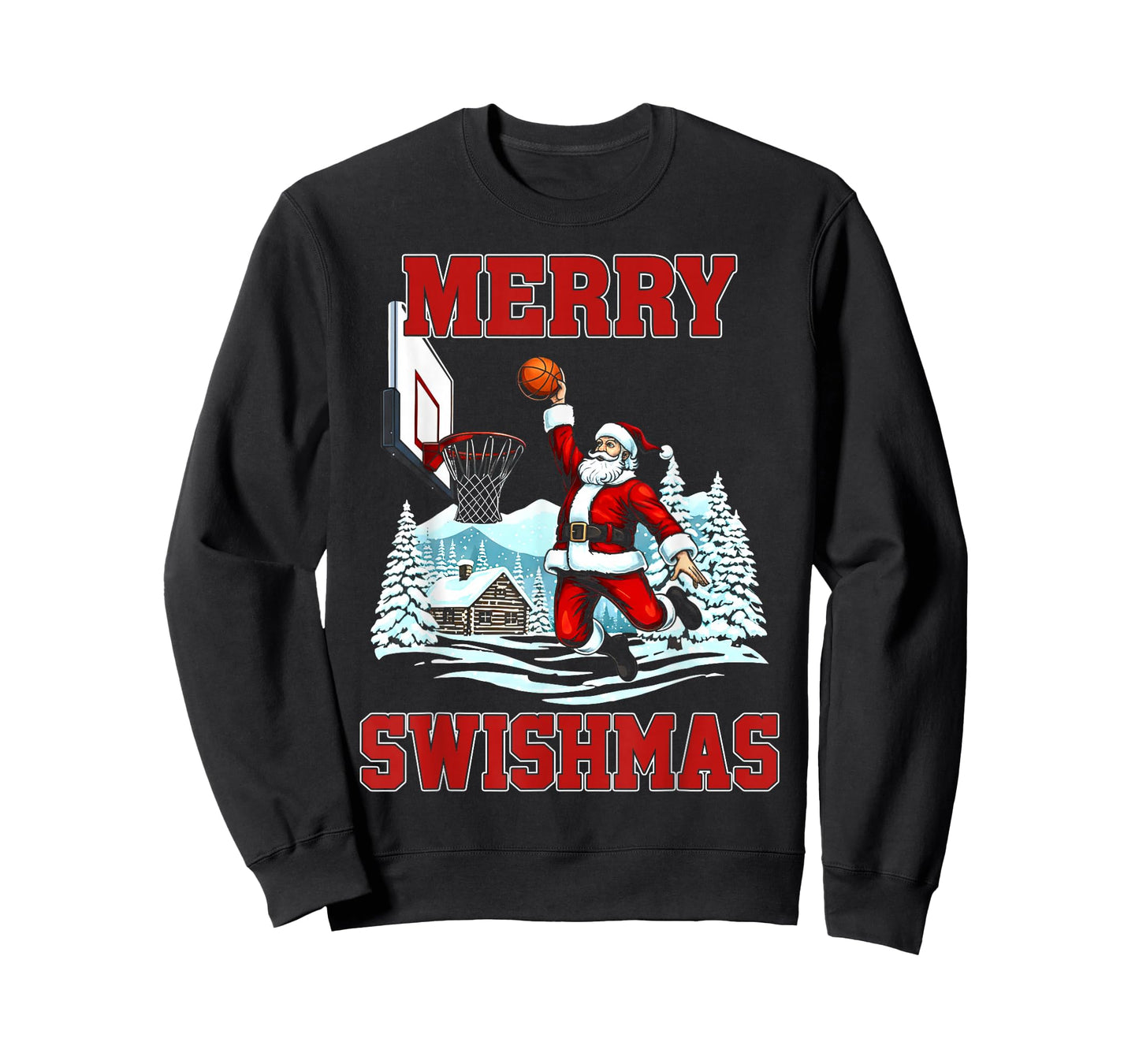 Merry Swishmas Basketball Ugly Christmas Xmas Men Boys Kids T-Shirt