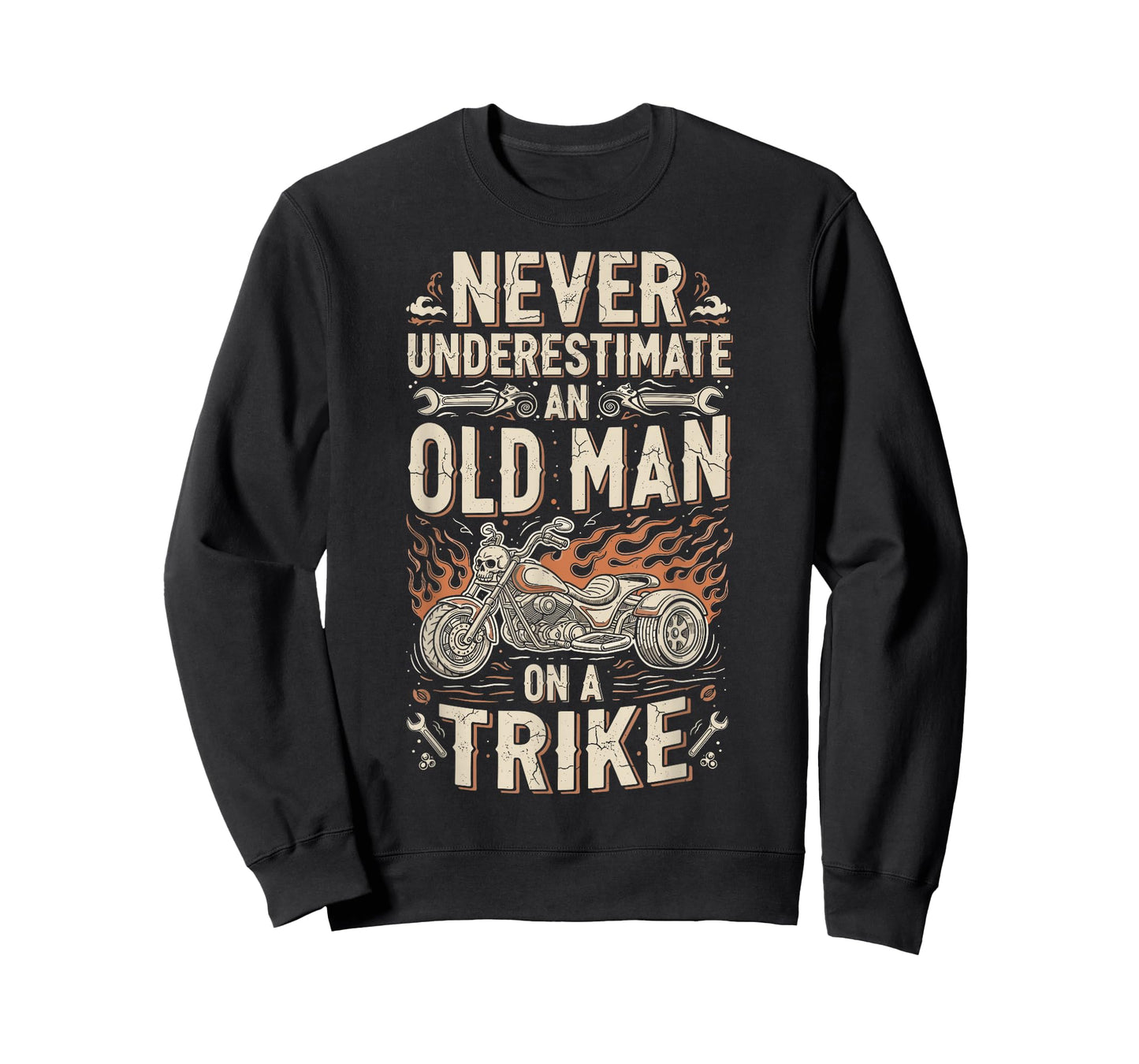 Funny Never Underestimate an Old Man on a Trike Grandpa T-Shirt