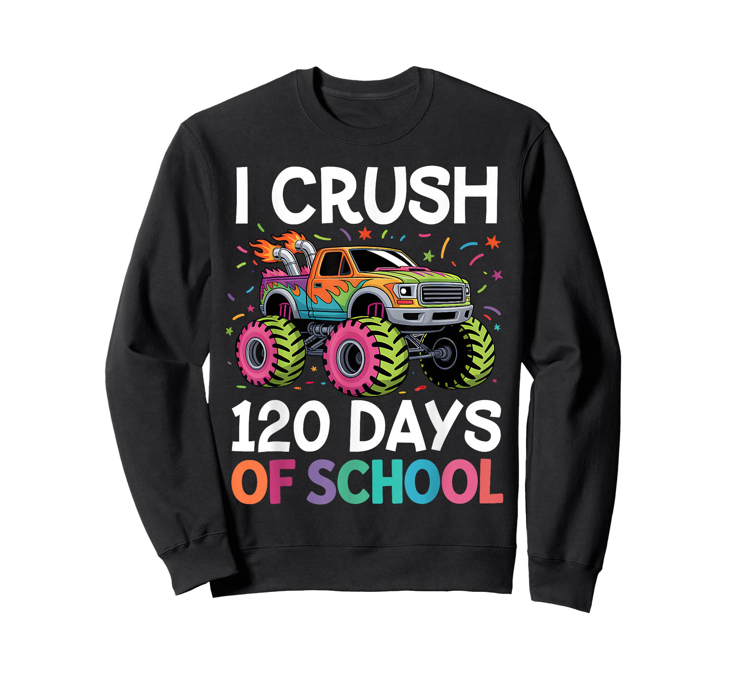 120 Days of School Monster Truck 120th Day of School Boys T-Shirt