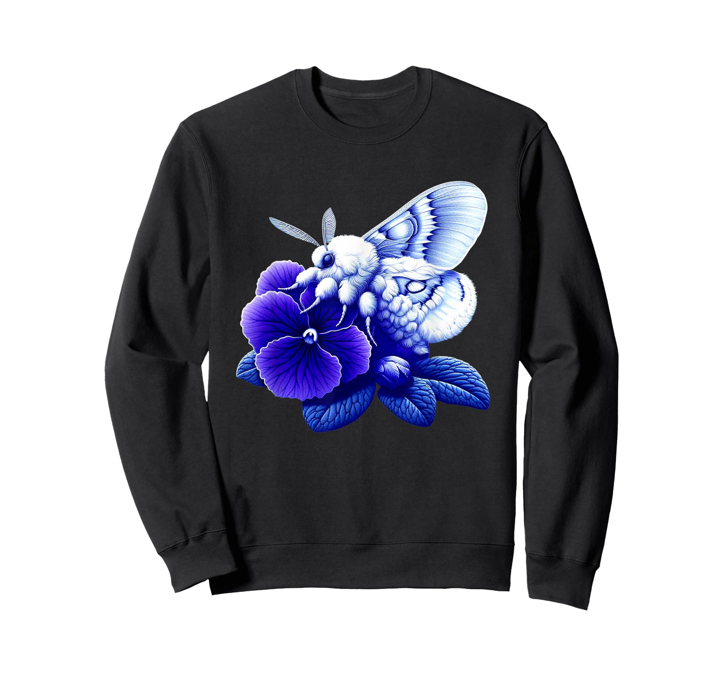 Poodle Moth On African Violet Flower Nature Wildlife Art T-Shirt