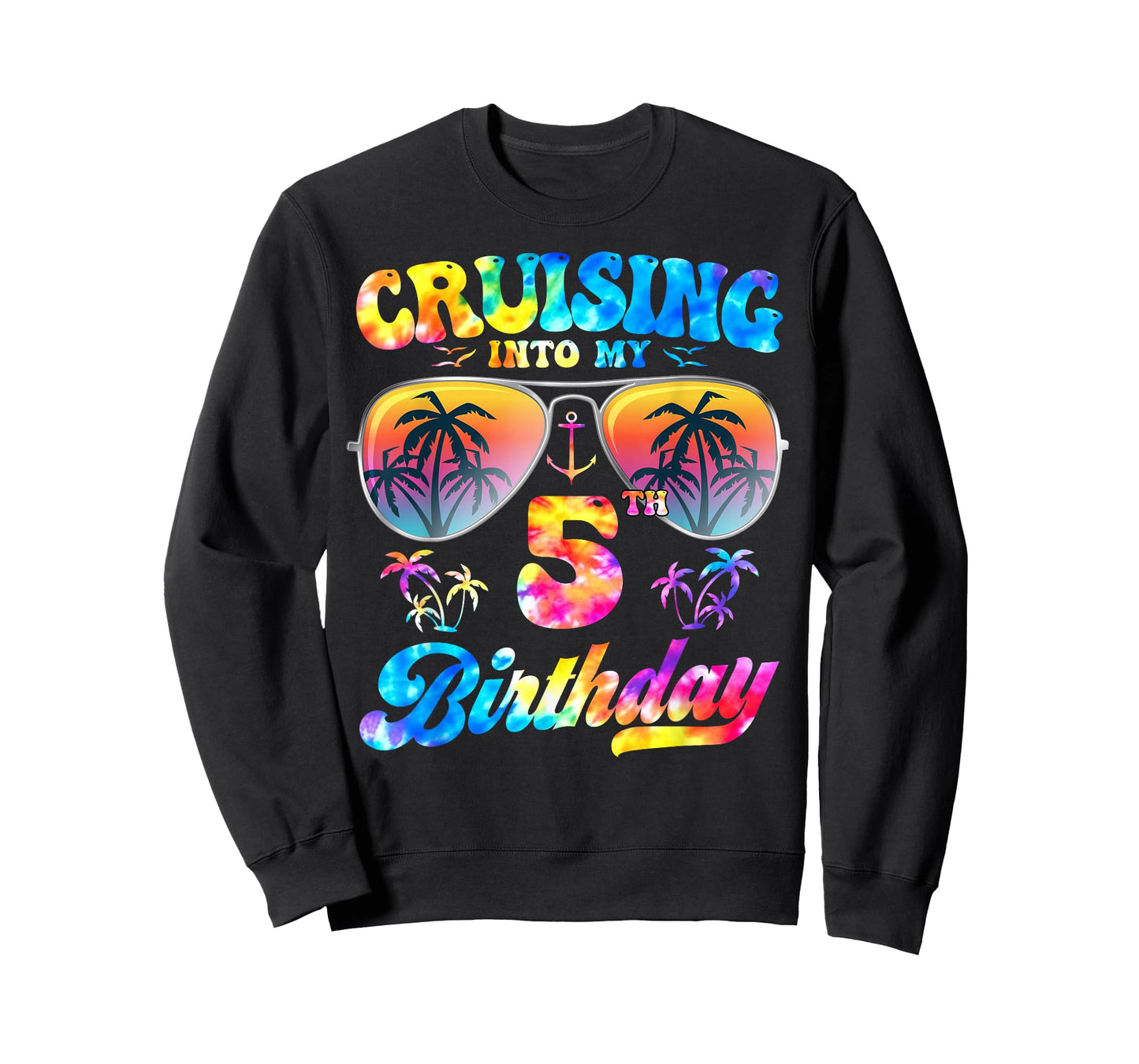Tie-Dye Cruising Into My 5th Birthday Cruise 5 Years Old T-Shirt