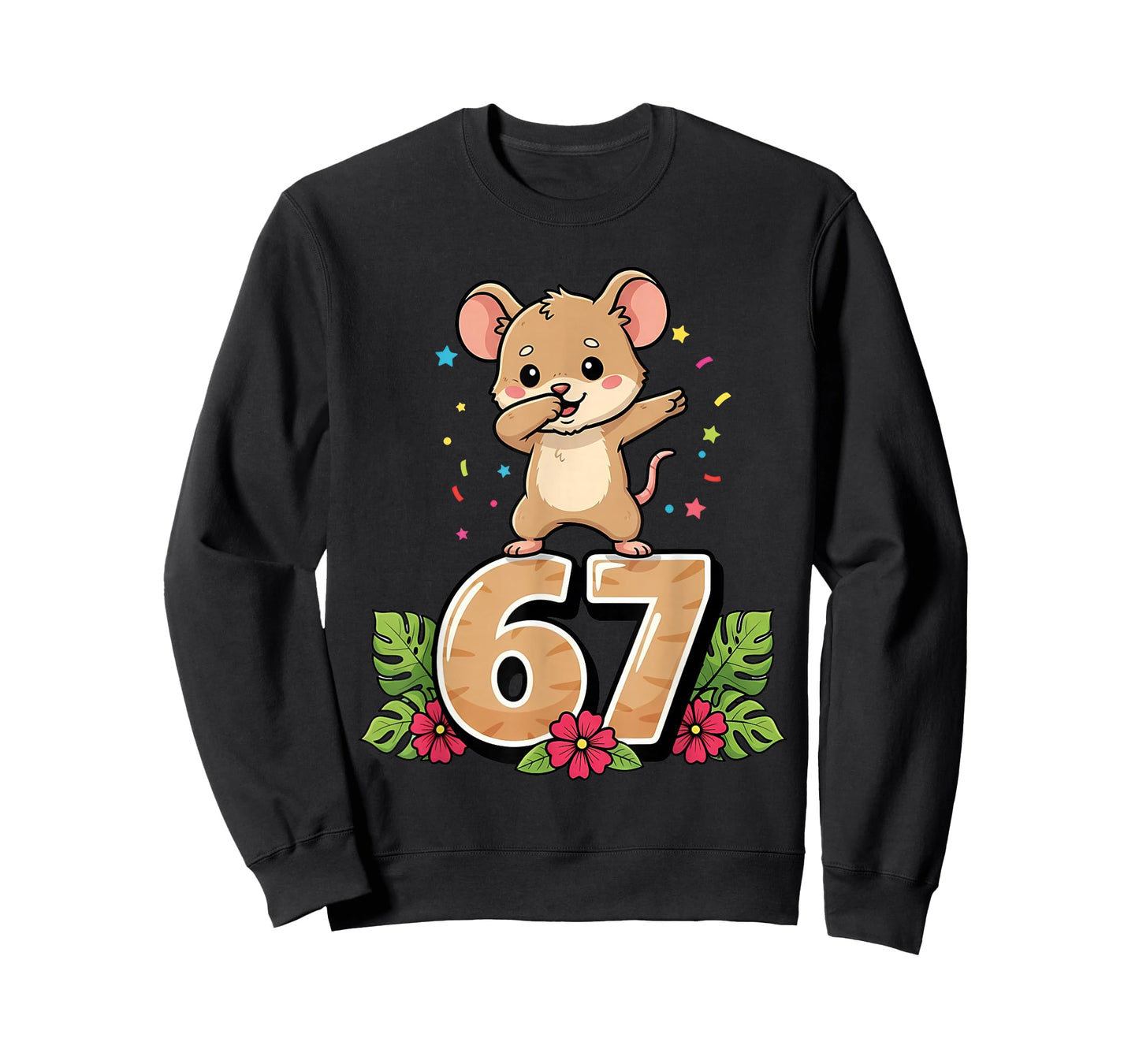 Six Seven Meme Dabbing Baby Mouse 67 Funny Gen Z Apha T-Shirt