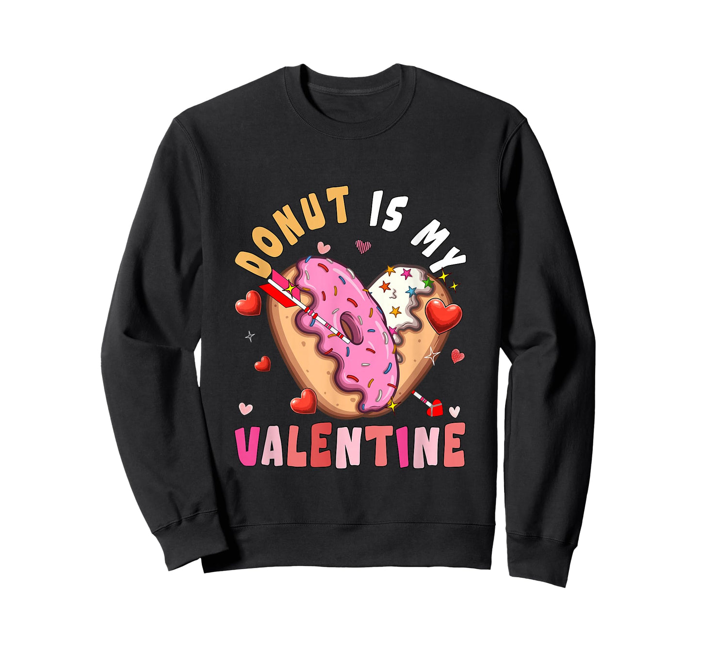 Donut is My Valentine Hearts Matching Food Lover Family Kids T-Shirt