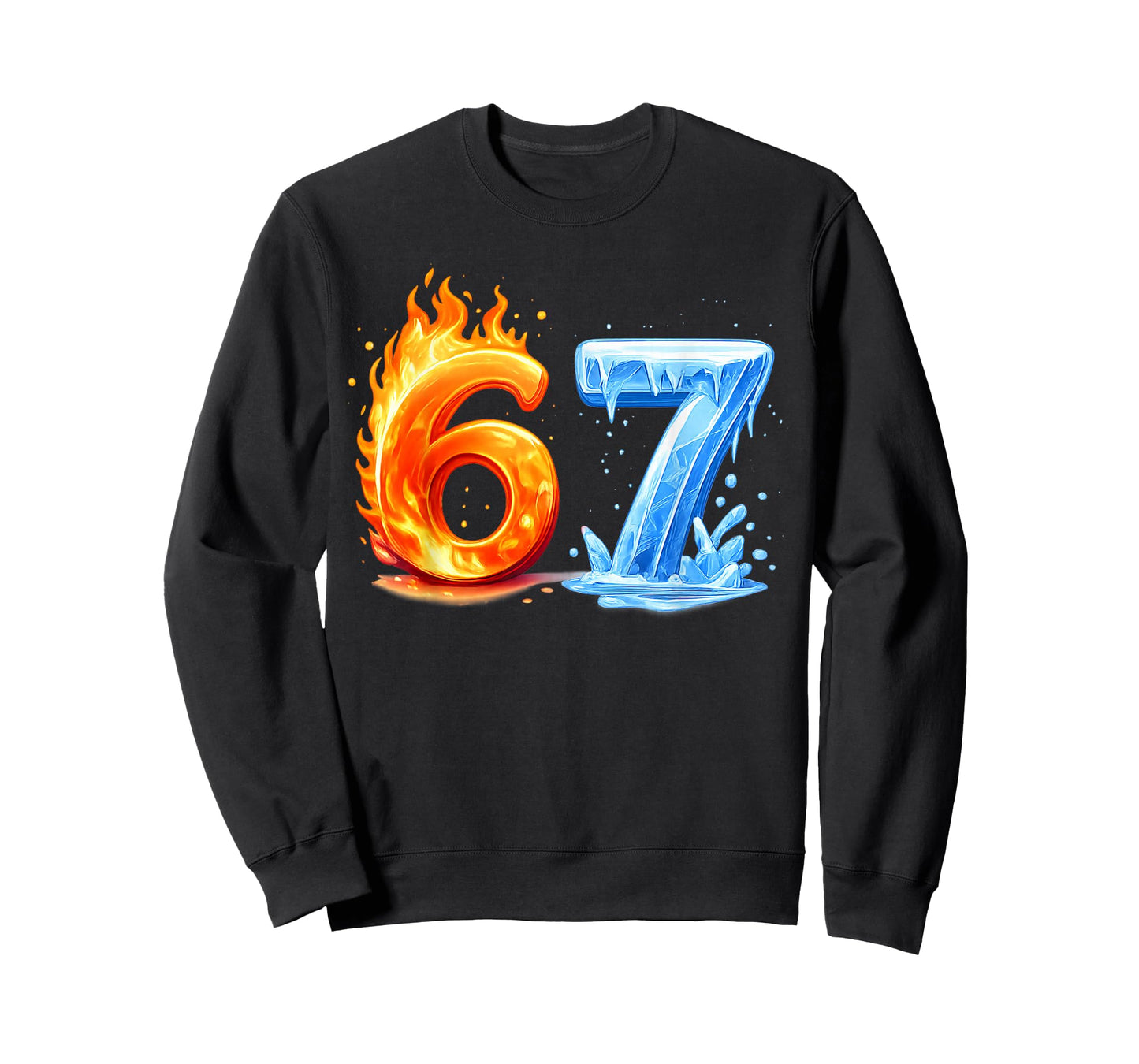 Fire and Ice Six Seven 6-7 Funny 67 Hot Cold T-Shirt