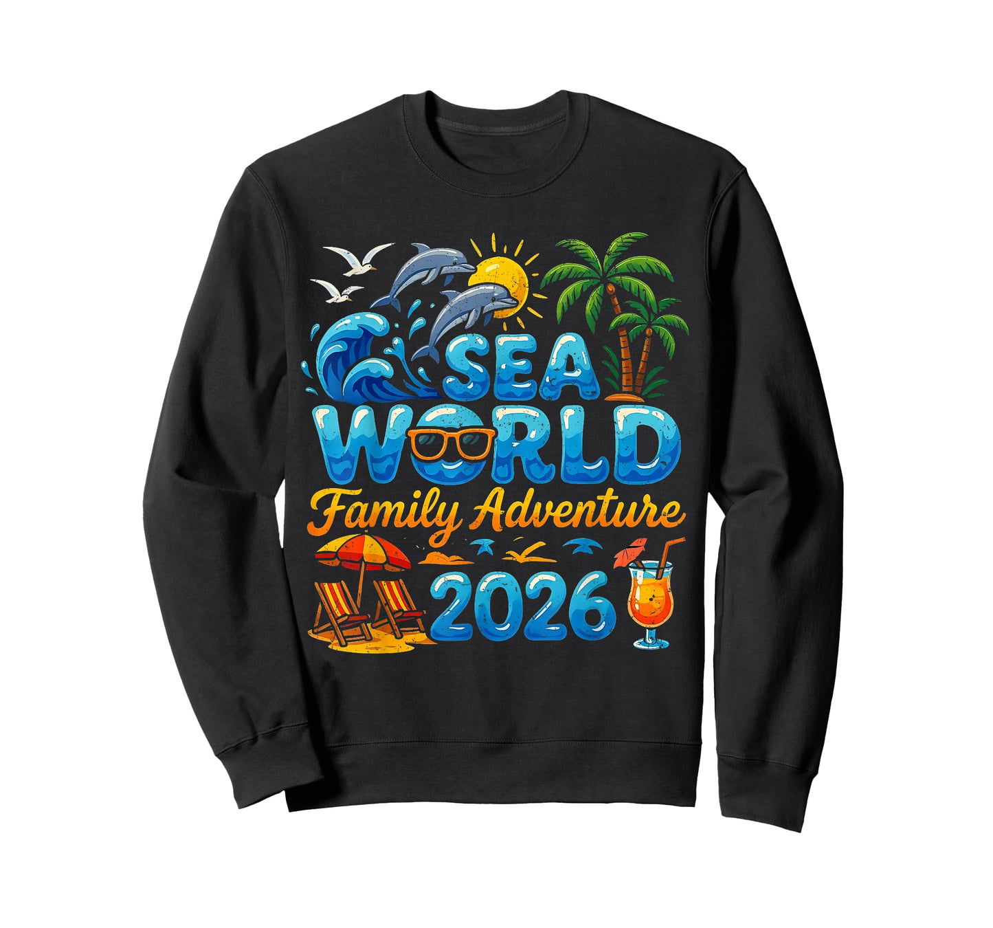 Sea World Family Adventure 2026 Beach Design T-Shirt