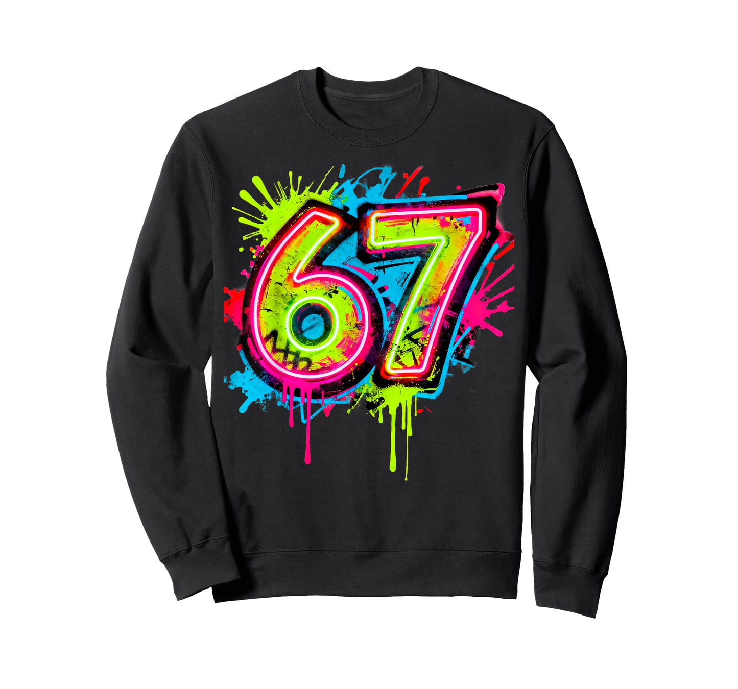 67 Drip Graffiti Meme – Splatter Paint six Seven Design T-Shirt