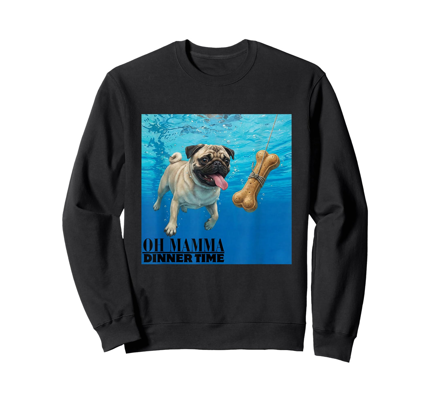 Funny Pug Swimming Underwater T-Shirt