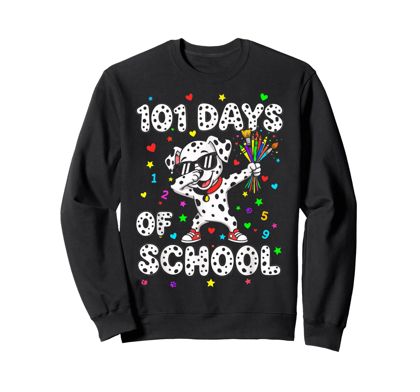 101 Days of School Dabbing Dog Funny Kids Student Girls Boys T-Shirt
