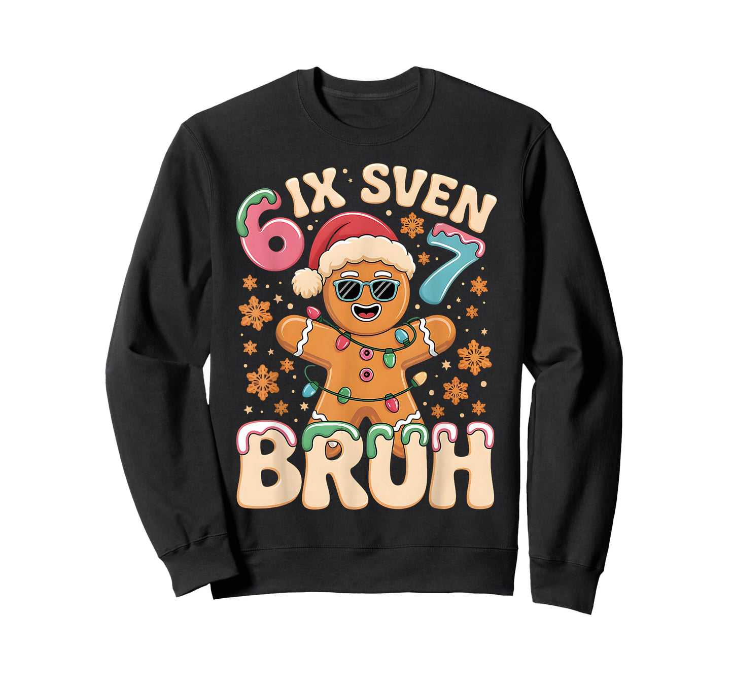 Bruh 67 Christmas Six Seven Gingerbreadman Boys 67 Christmas T-Shirt