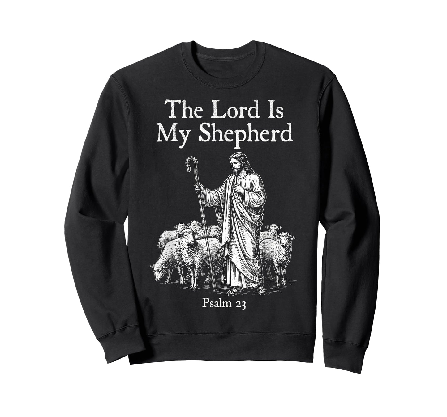 The Lord is My Shepherd Psalm 23 Classic Gospel Hand Sketch T-Shirt