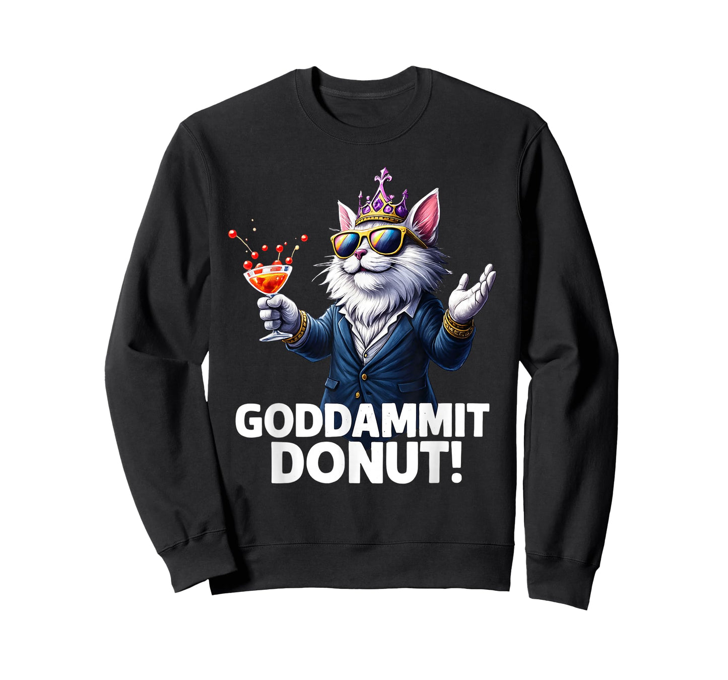 Donut Princess Cat Meme Fantasy Kawaii Funny Cartoon Style T-Shirt