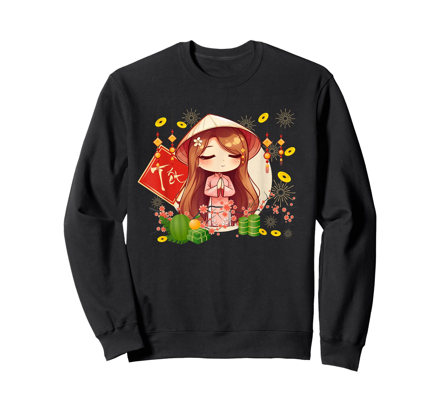 Happy Vietnamese New Year TET Holiday Kawaii Ao Dai Girl T-Shirt