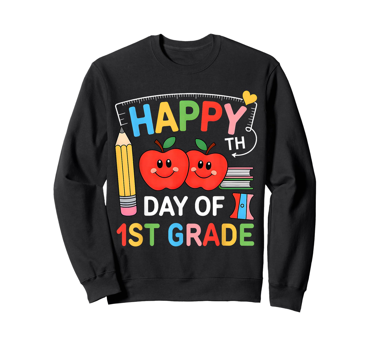 Happy 100th Day of 1st Grade 100 Days Smarter Boys Girls Kid T-Shirt