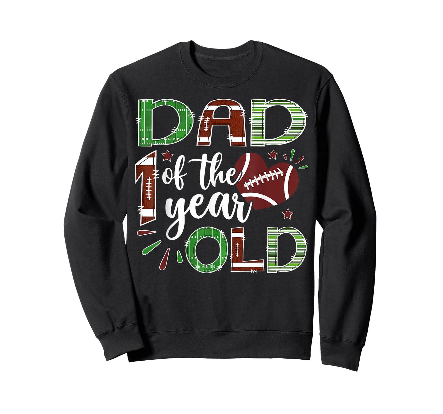 Dad of The 1 Year Old Football First Birthday Boy Matching T-Shirt
