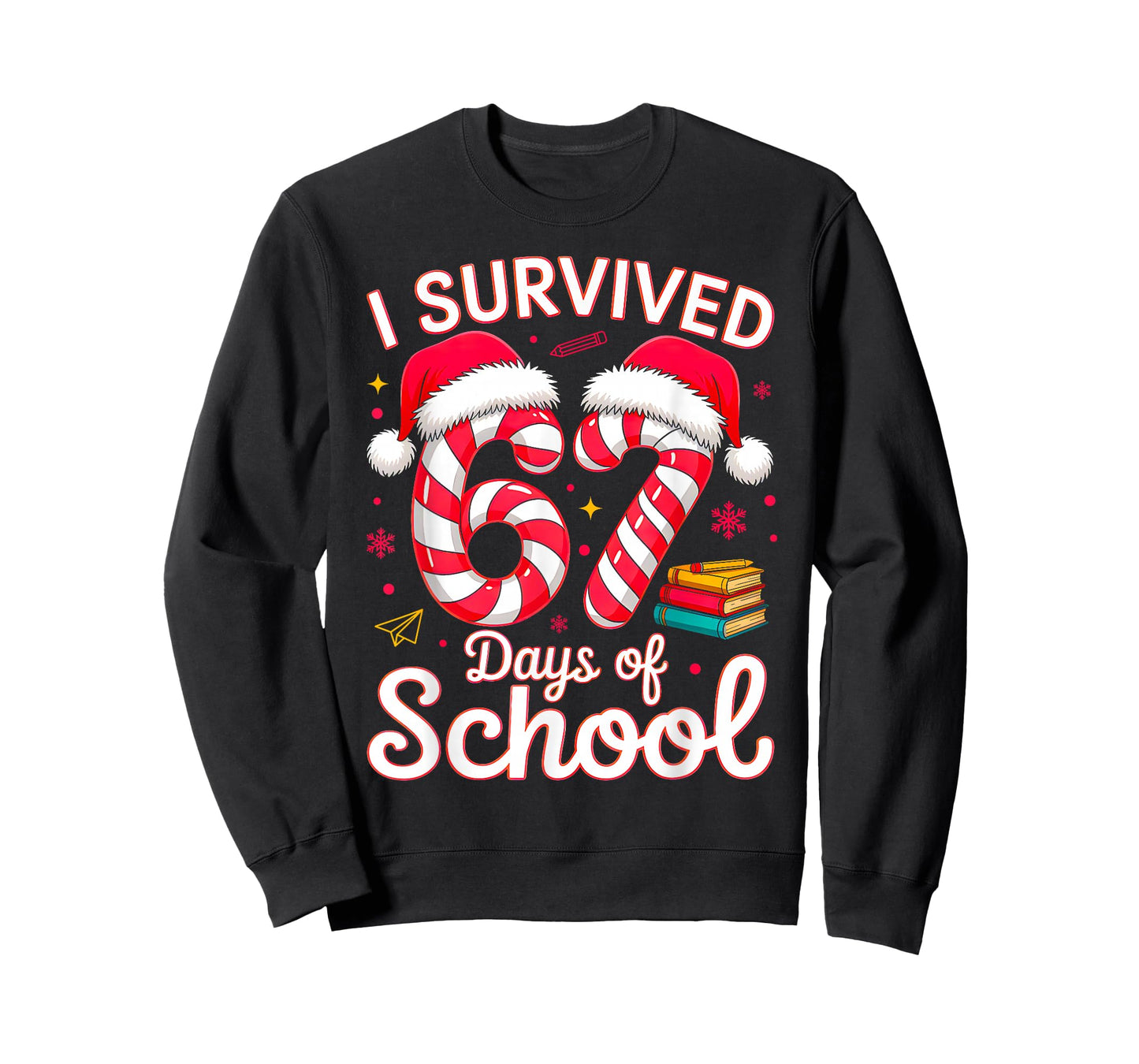 I Survived 67 Days of School Six Seven 6 7 Meme 67 Christmas T-Shirt