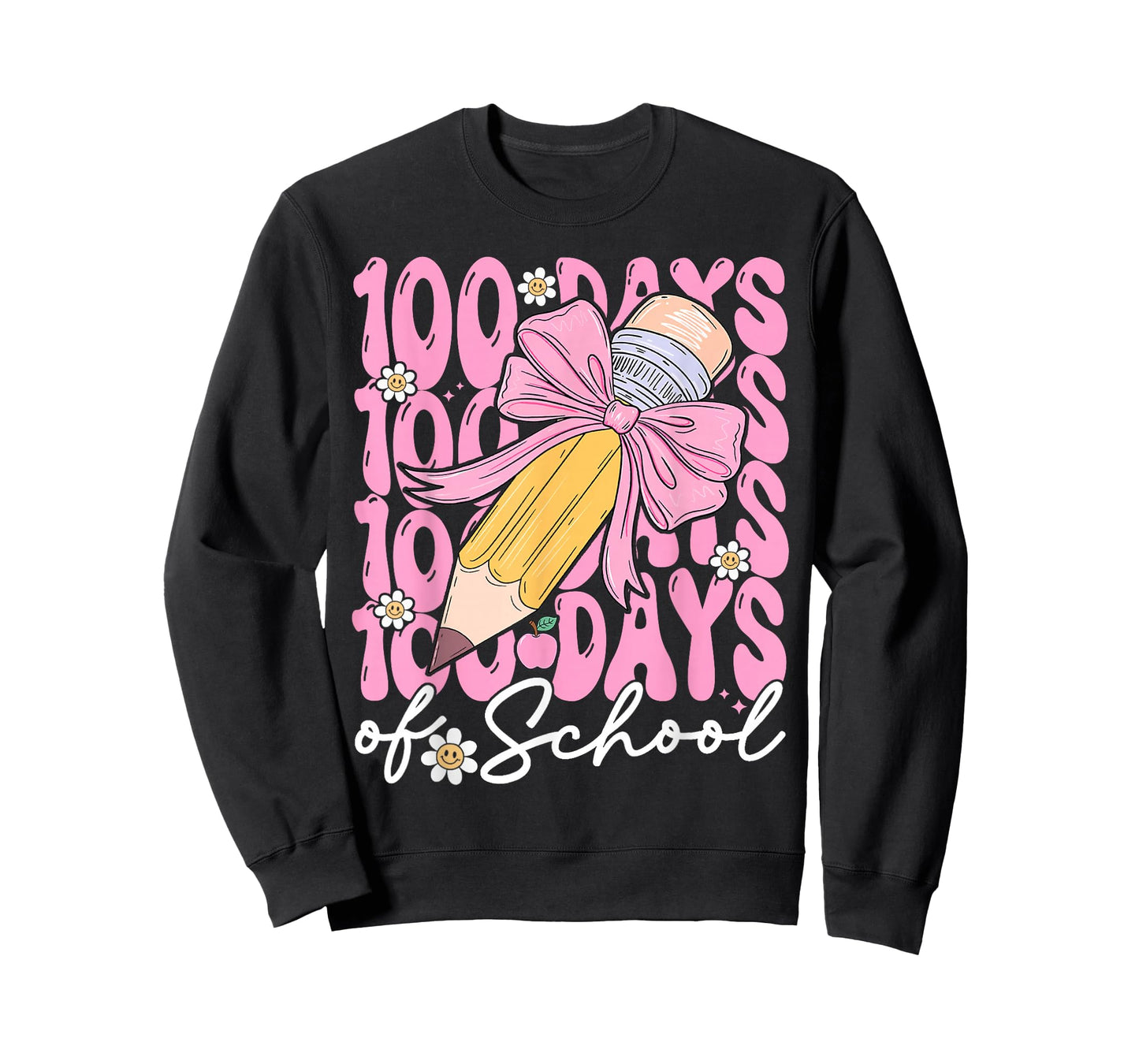 100th Day of School 100 Days Smarter Coquette Bow Kids Girls T-Shirt