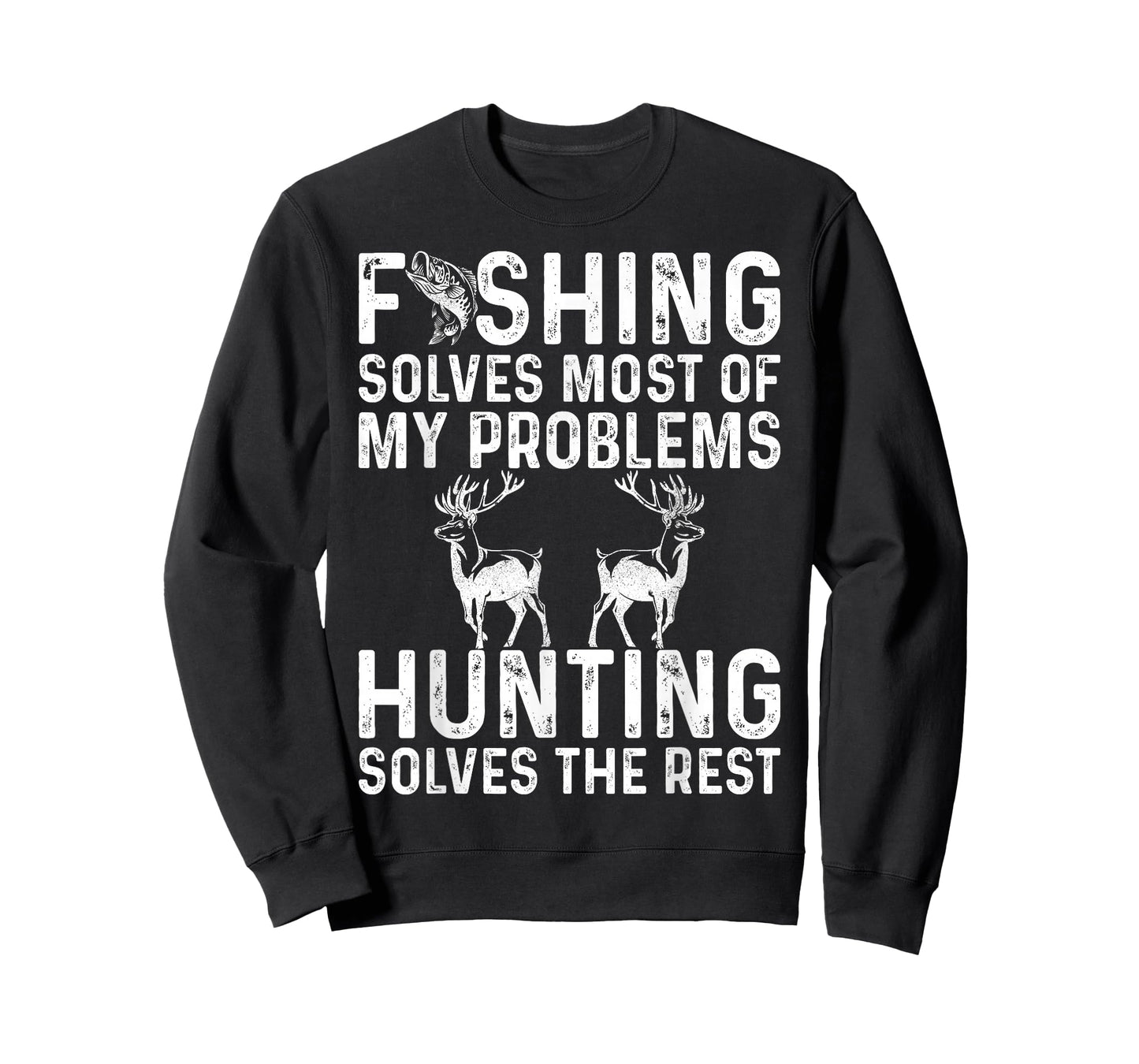 Fishing & Hunting Solve My Problems Funny T-Shirt