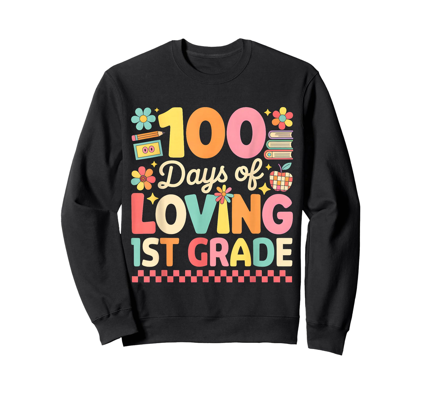 100 Days of Loving 1st Grade Groovy 100th Day Teachers Kids T-Shirt