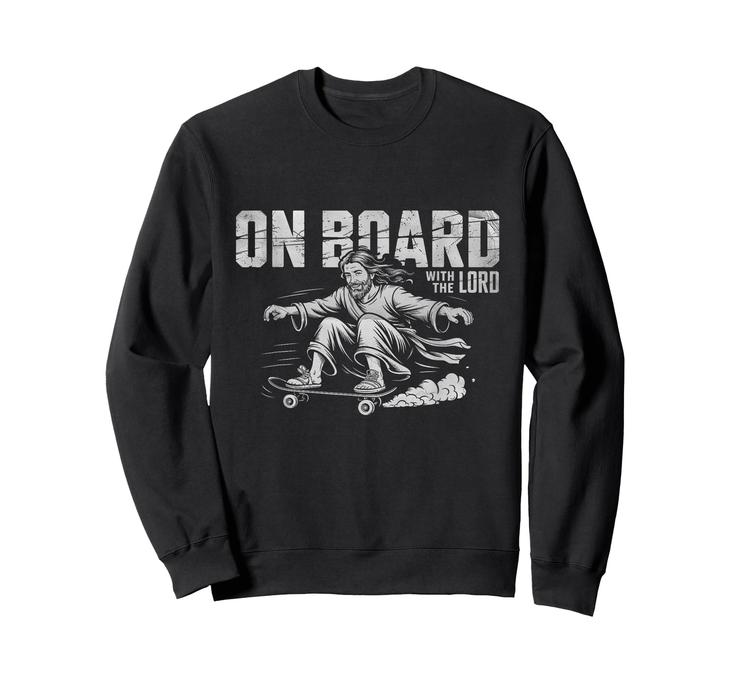 On Board with a Lord Jesus Sport Skateboarding Skateboard T-Shirt