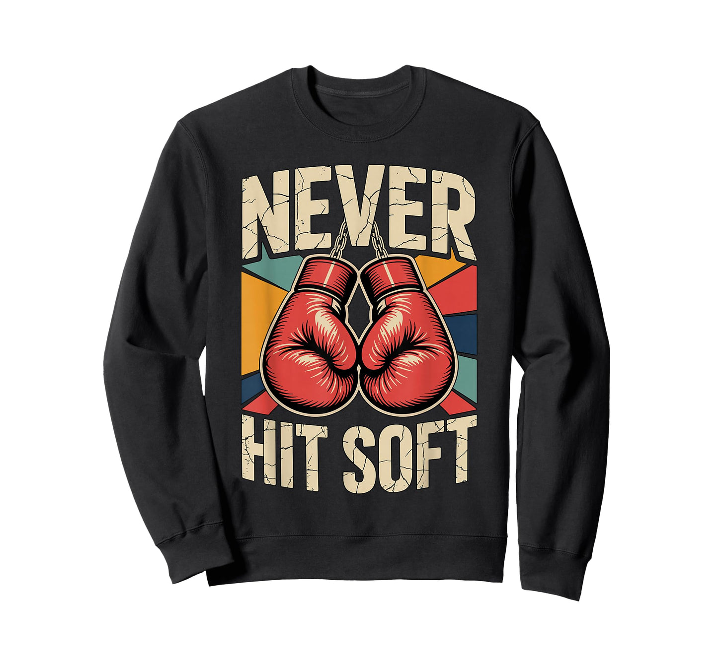 Vintage Boxing Never Hit Soft Kickboxing Boxer Training T-Shirt