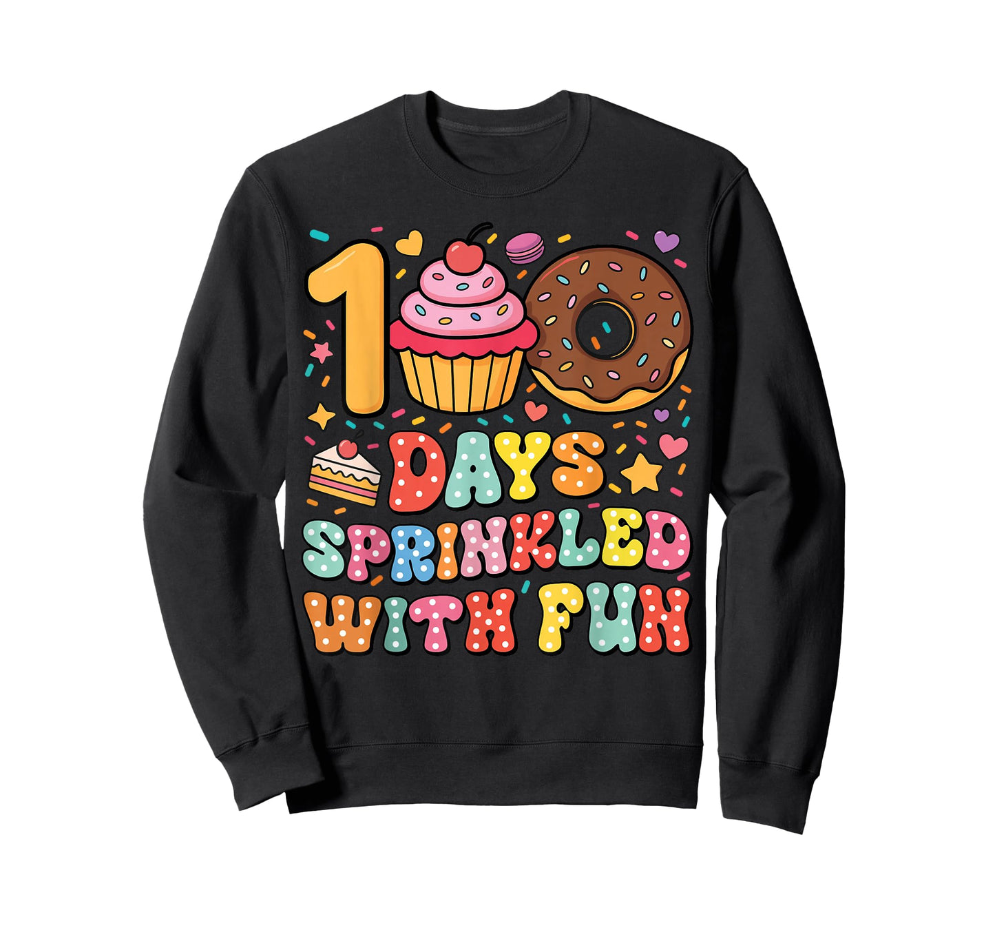 100 Days Sprinkled with Fun Cupcake Donut Teacher Baking T-Shirt