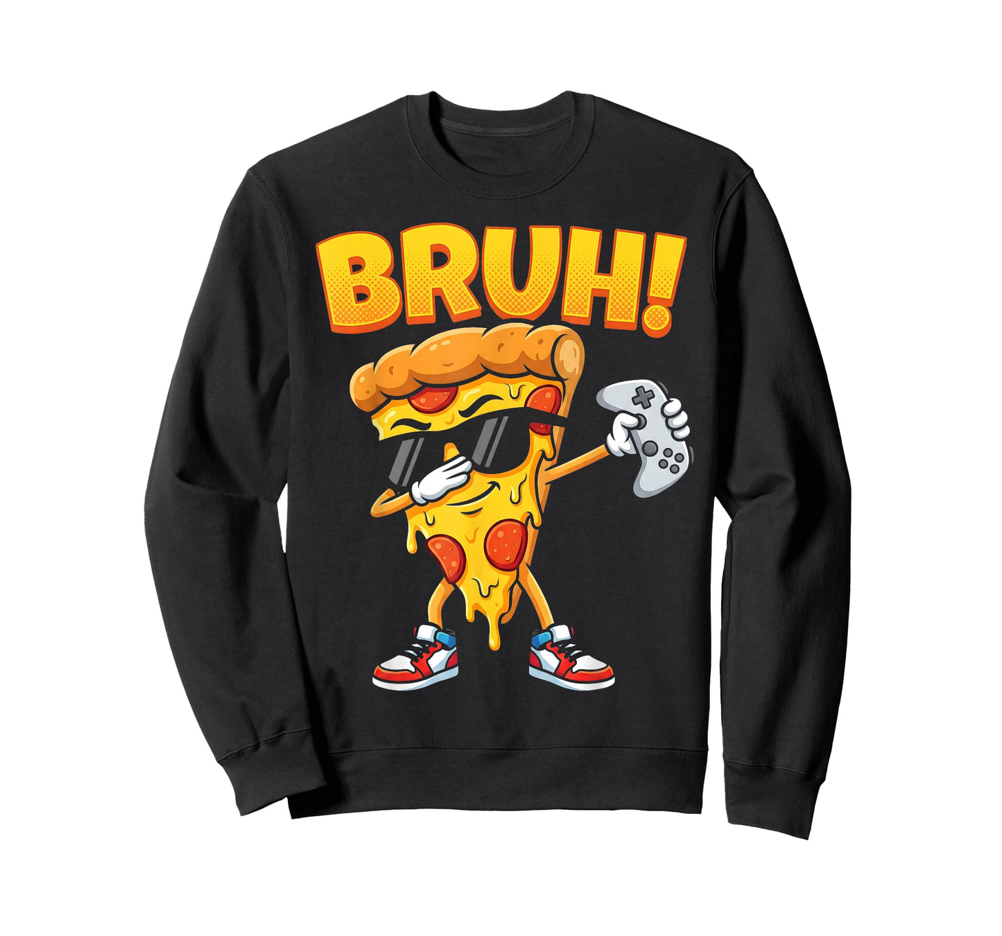 Dabbing Gamer Pizza Slice Bruh Funny Video Gaming Boys T-Shirt