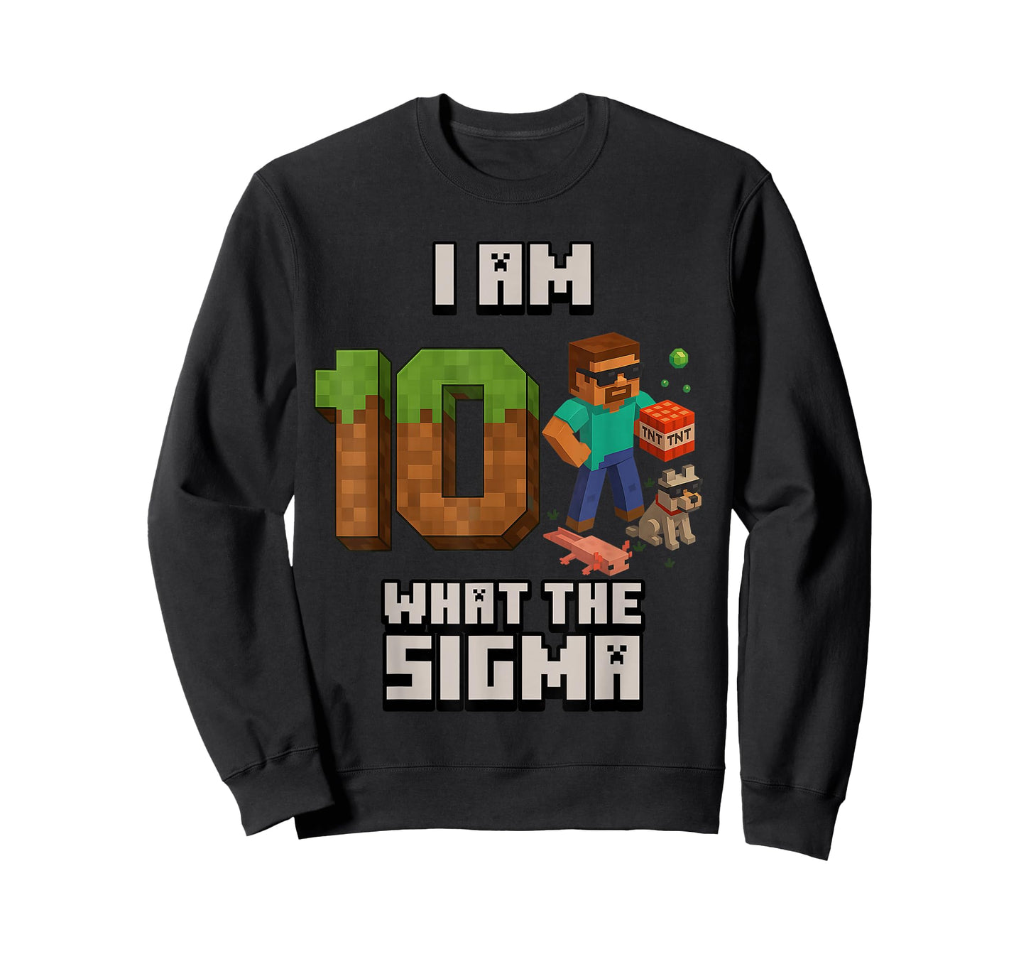 10th Birthday What The Sigma Pixel 10 Bday Gamer Boys Kids T-Shirt
