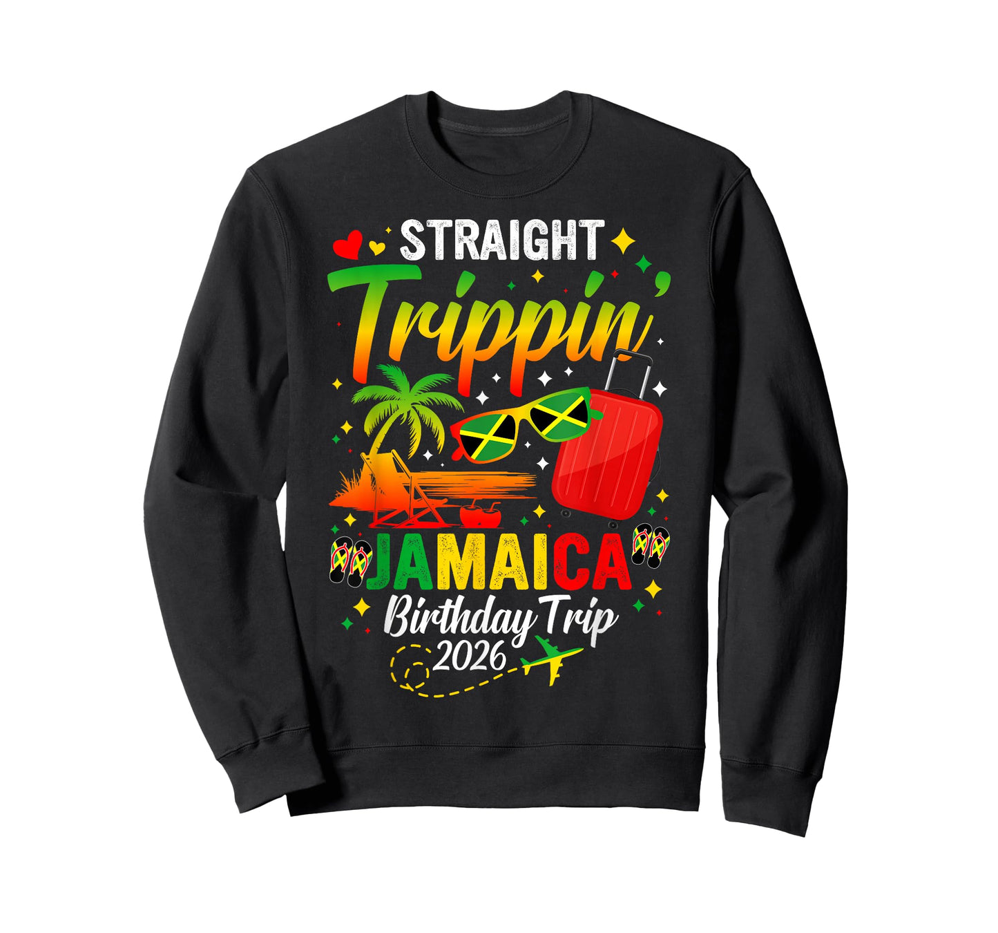 Straight Trippin' Jamaica Vacation 2026 Birthday Family Trip T-Shirt