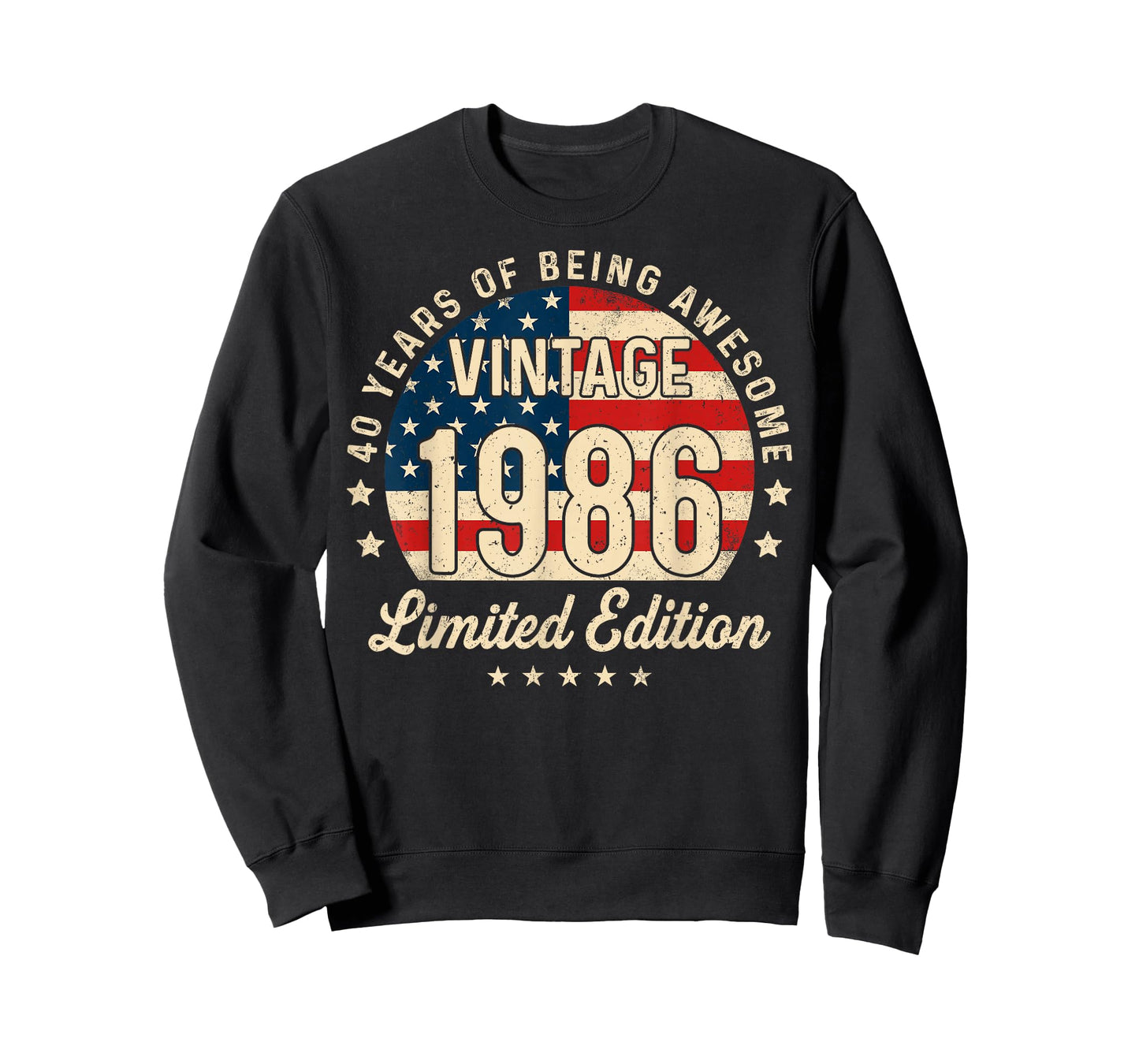 40th Birthday Vintage 1986 40 Year Old Gifts Men USA Flag T-Shirt