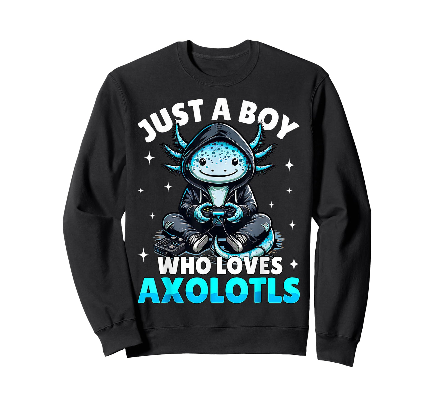 Just A Boy Who Loves Axolotls Kids Boys Cute Gamer T-Shirt