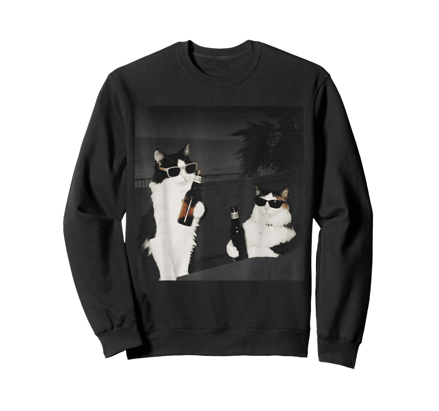 Vintage Cat Drinking Beer Buddy Cat Funny Kitty Lovers Gift T-Shirt