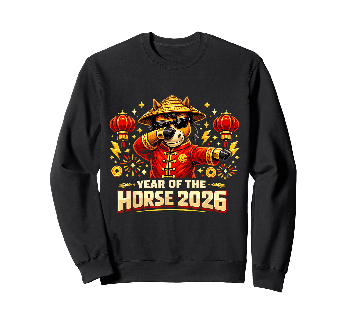 Year of The Horse 2026 Dabbing Horse Chinese New Year Kids T-Shirt