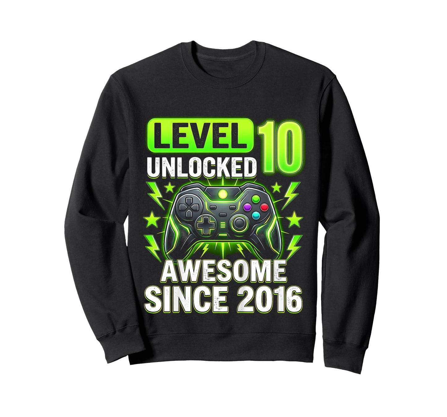 Kids 10th Birthday Gamer Level 10 Unlocked Awesome Since 2016 T-Shirt