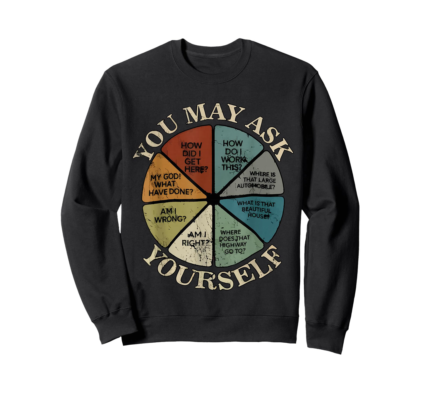 Vintage You May Ask Yourself Once in A Lifetime Pie Chart T-Shirt