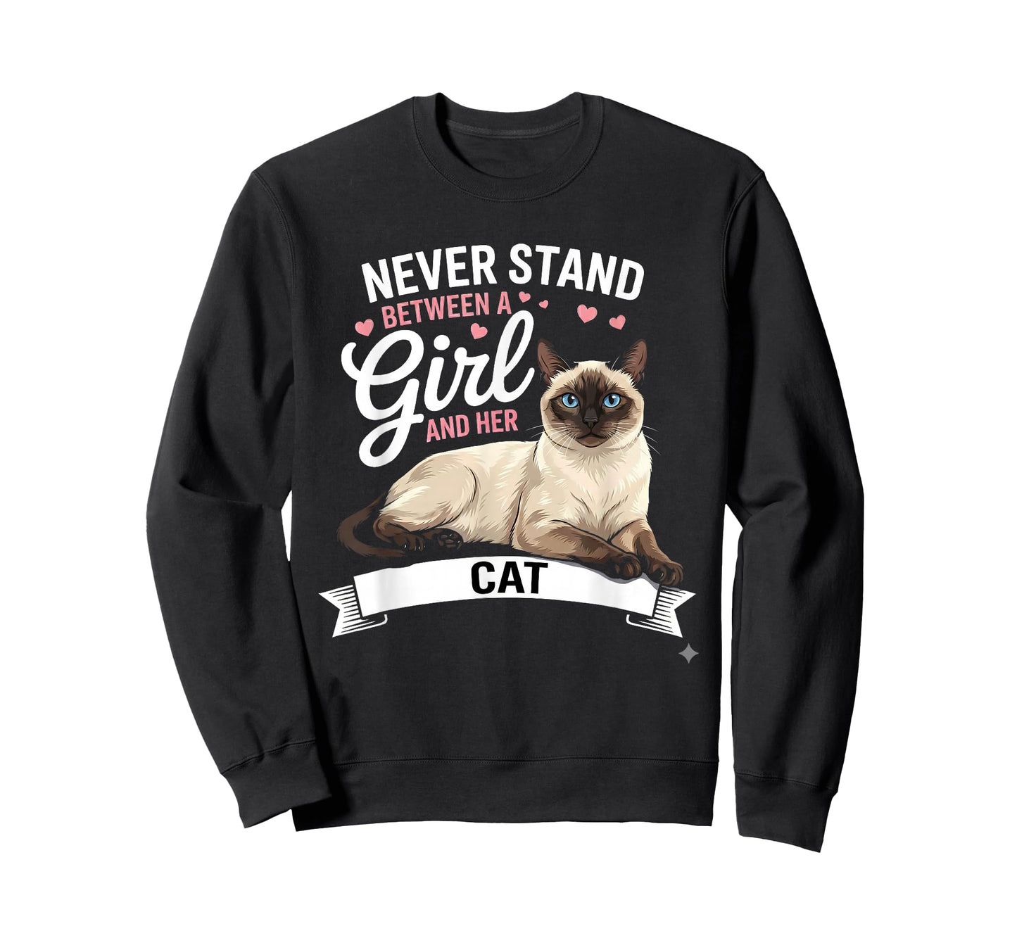 Never Stand Between a Girl and Her Siamese Cat T-Shirt