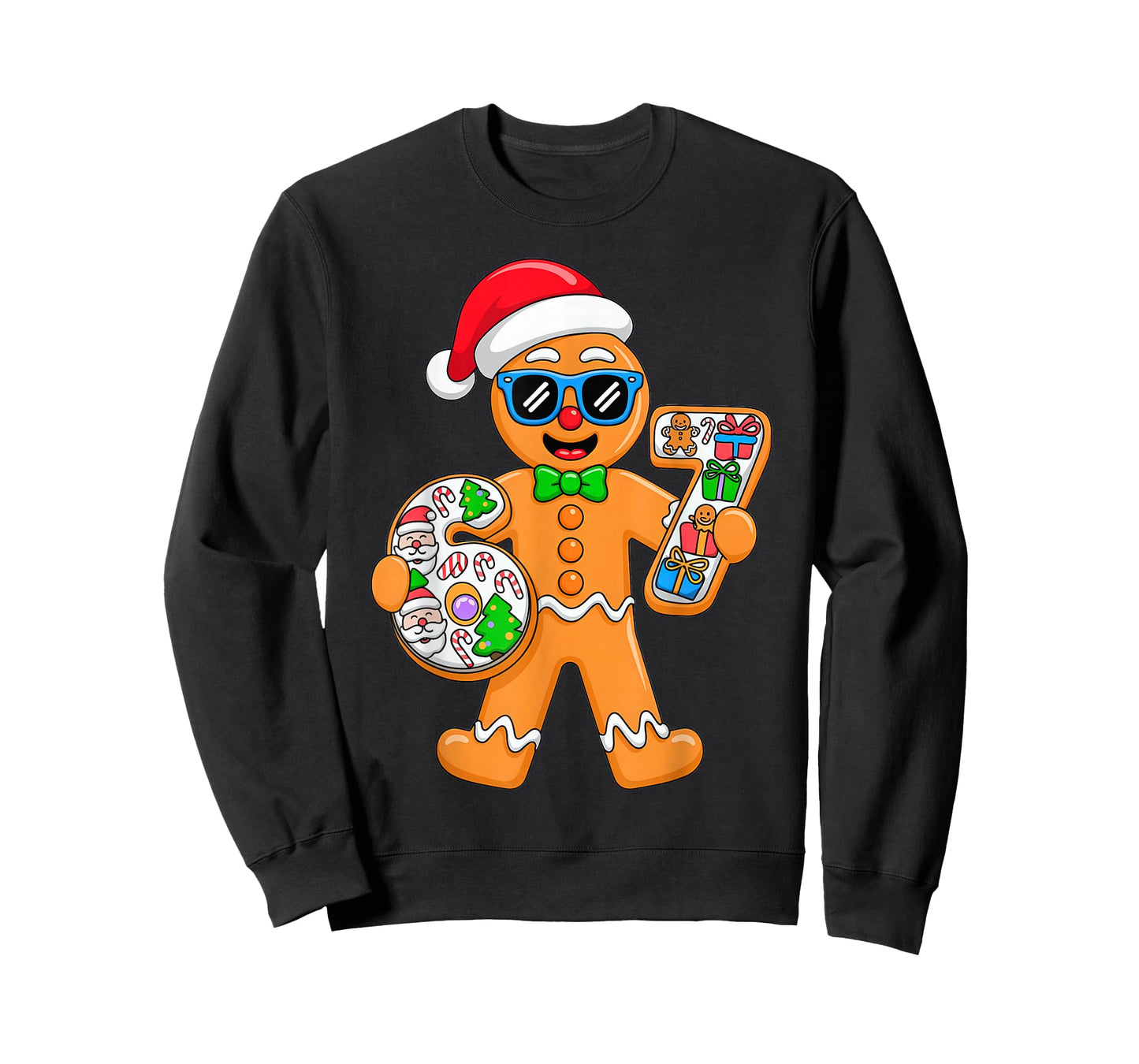 Six Seven 67 Gingerbread Man Xmas Pajamas T-Shirt