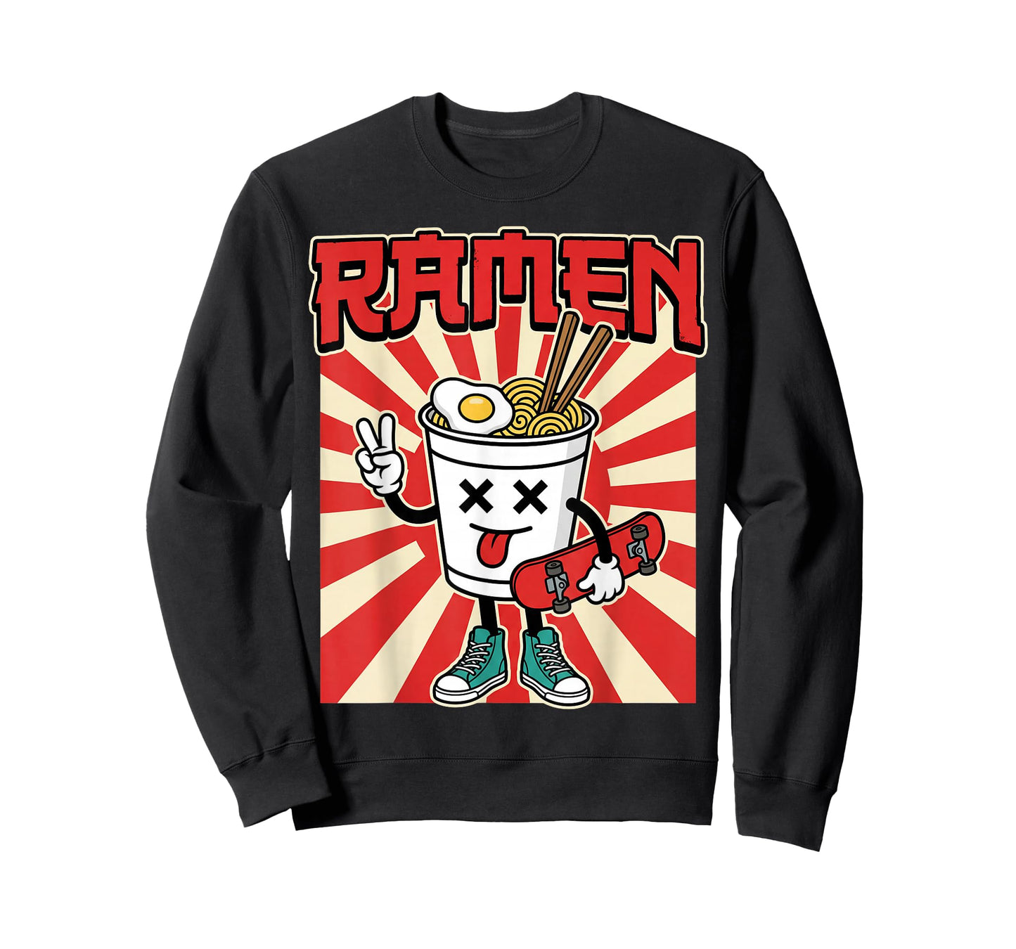 Cute Ramen Skater Tee Kawaii Anime Skateboard Lover Teens T-Shirt